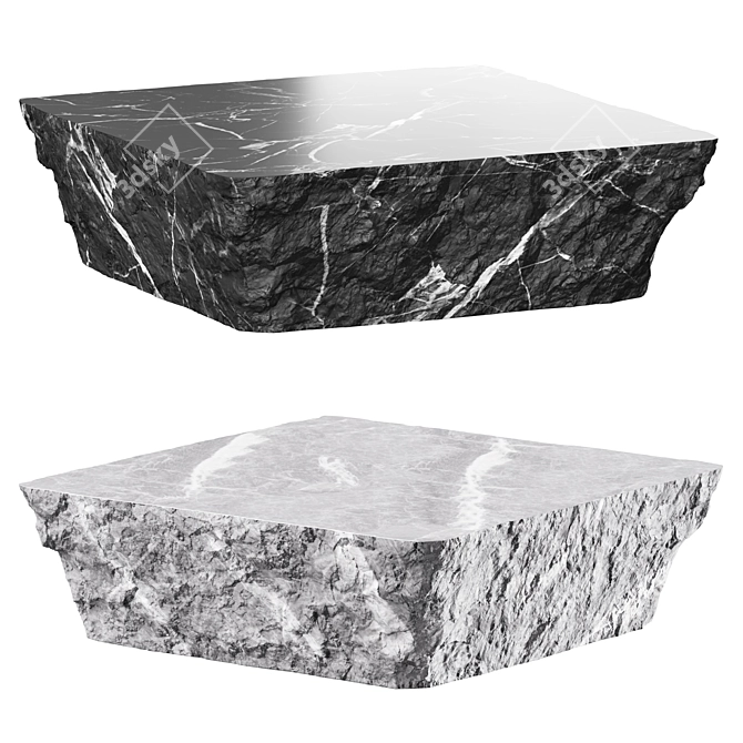 Sleek Stone Coffee Table 3D model image 2