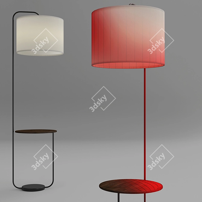 Industrial Shelf Floor Lamp: Modern and Practical 3D model image 2