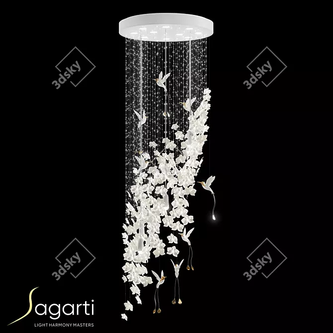 Sagarti EL.G5.70_230 Elegant White Crystal Chandelier 3D model image 1