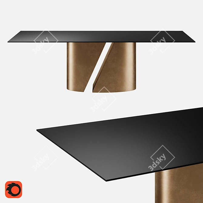 Wadi Glass Dining Table: Elegant, Modern, Versatile 3D model image 5