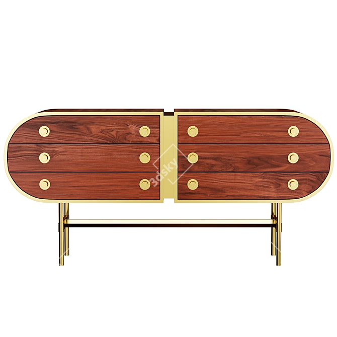 Retro Chic Moryson Sideboard 3D model image 2