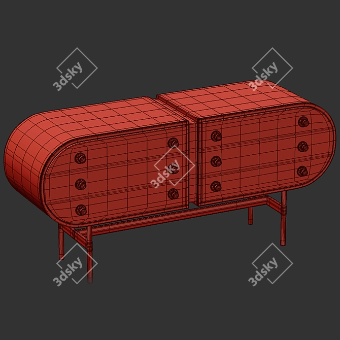 Retro Chic Moryson Sideboard 3D model image 4