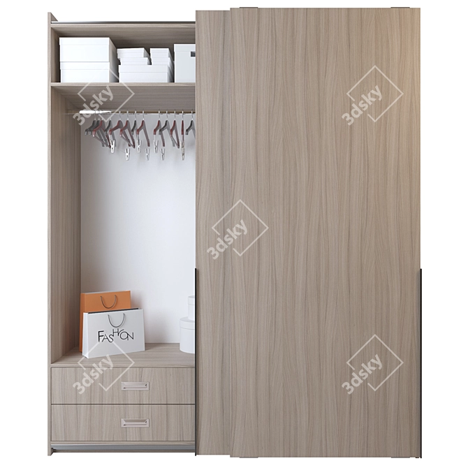 Sleek Sliding Closet 3D model image 1