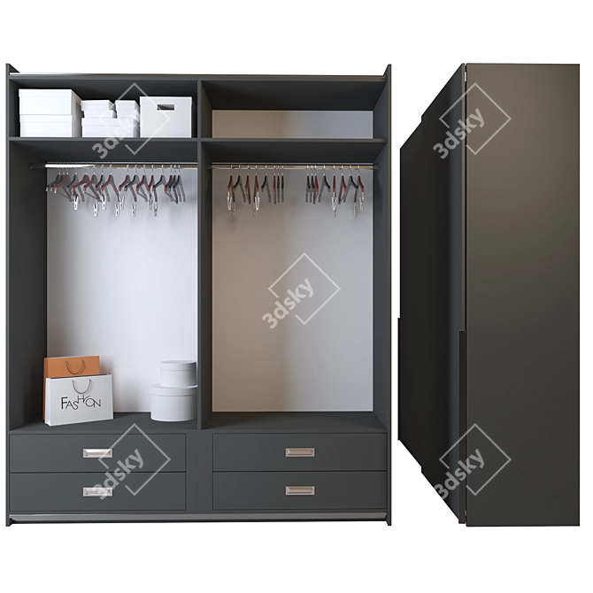 Sleek Sliding Closet 3D model image 2