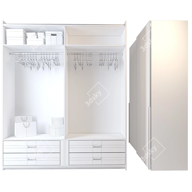 Sleek Sliding Closet 3D model image 3