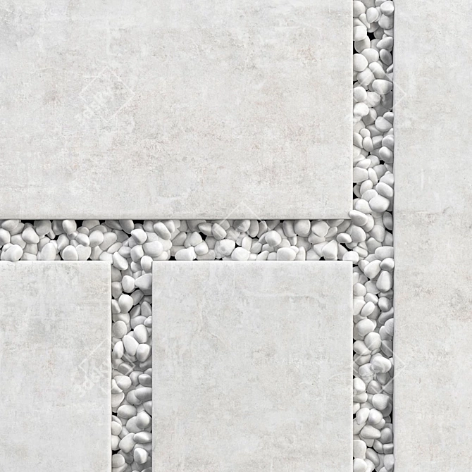 Pebble Paving Tile - Smooth, Textured, High-quality 3D model image 5