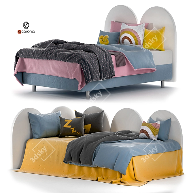 Happy Color Corner Bed Set 3D model image 7