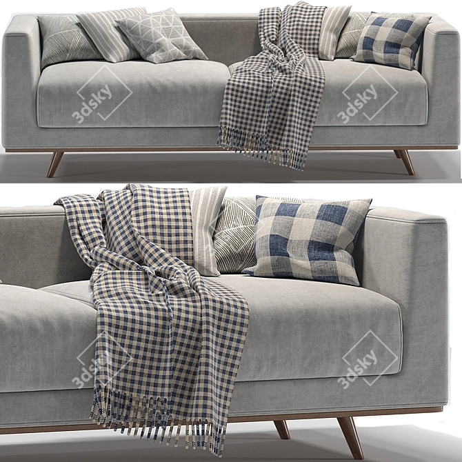 Modern 2 Seater Sofa: Tyrell 02 3D model image 1