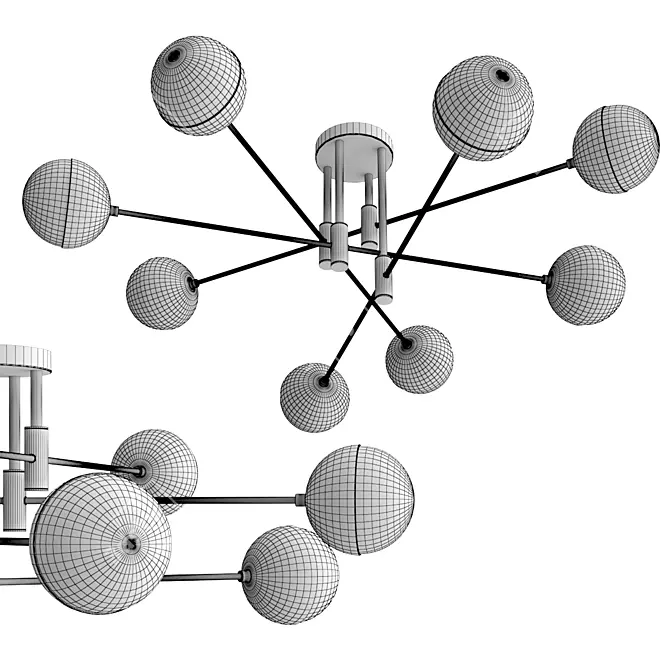 Eurosvet 70129_8: Loft-Style Ceiling Chandelier 3D model image 3