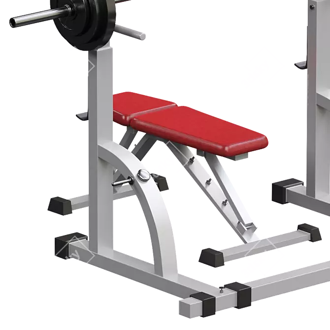 2017 Bench Press Barbell - V-ray Render (3Ds Max 2017, OBJ, FBX) 3D model image 3