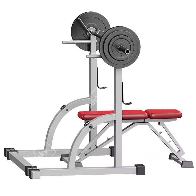 2017 Bench Press Barbell - V-ray Render (3Ds Max 2017, OBJ, FBX) 3D model image 4