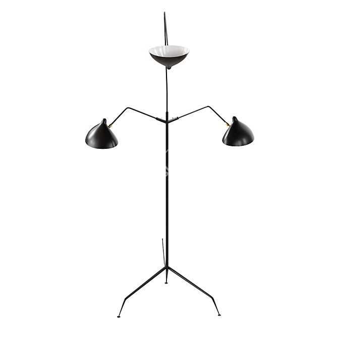 Elegant 3-Arm Floor Lamp 3D model image 5