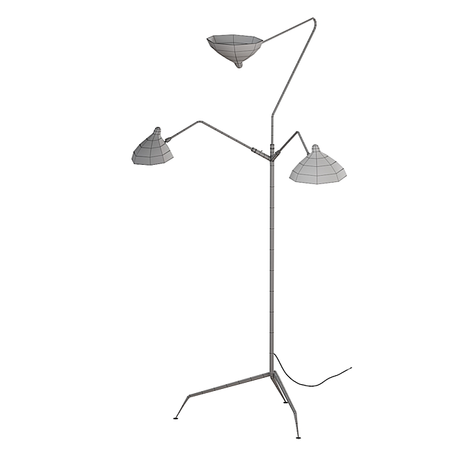 Elegant 3-Arm Floor Lamp 3D model image 6