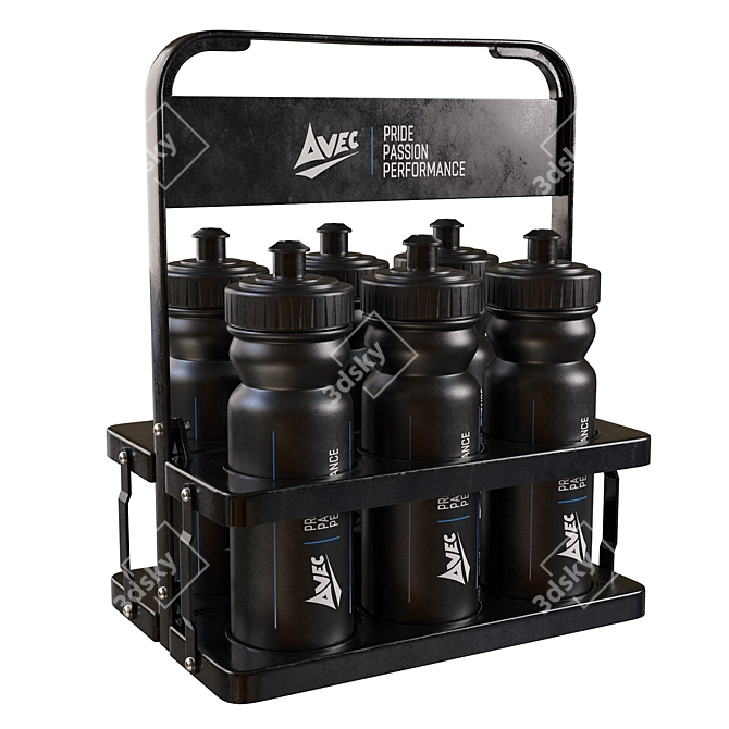 6-Bottle Sports Bottle Holder: Convenient and Stylish 3D model image 1