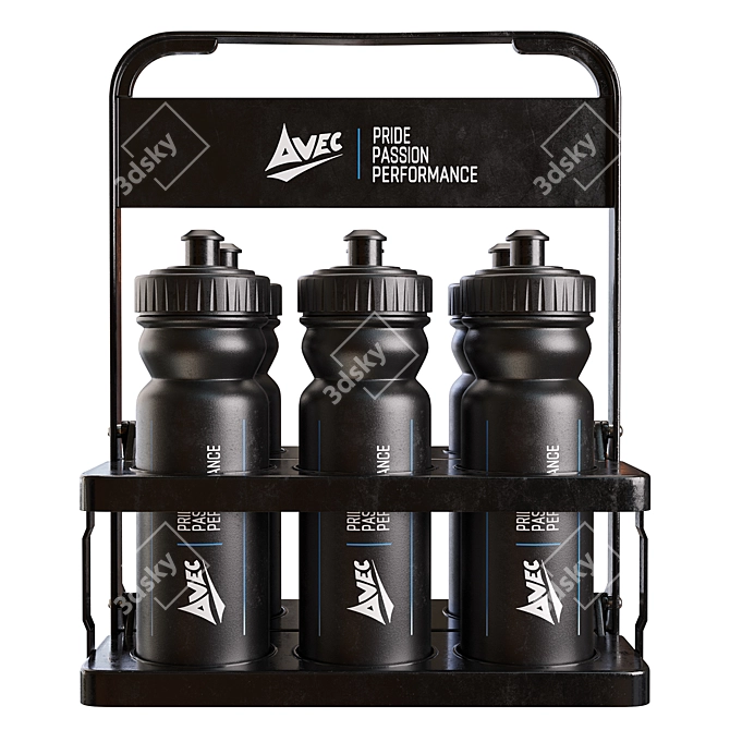 6-Bottle Sports Bottle Holder: Convenient and Stylish 3D model image 2