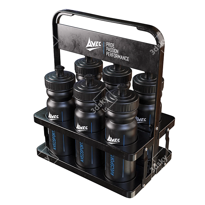 6-Bottle Sports Bottle Holder: Convenient and Stylish 3D model image 3