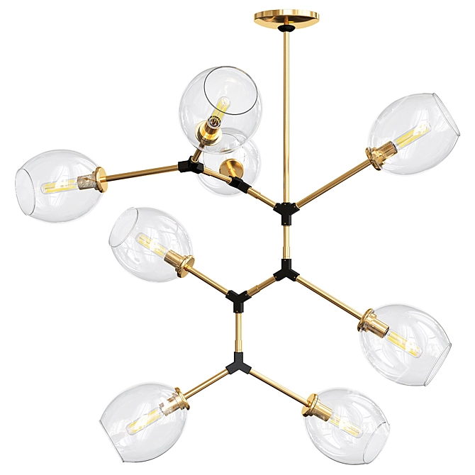 Elegant Nexpo 8-Light Chandelier 3D model image 2