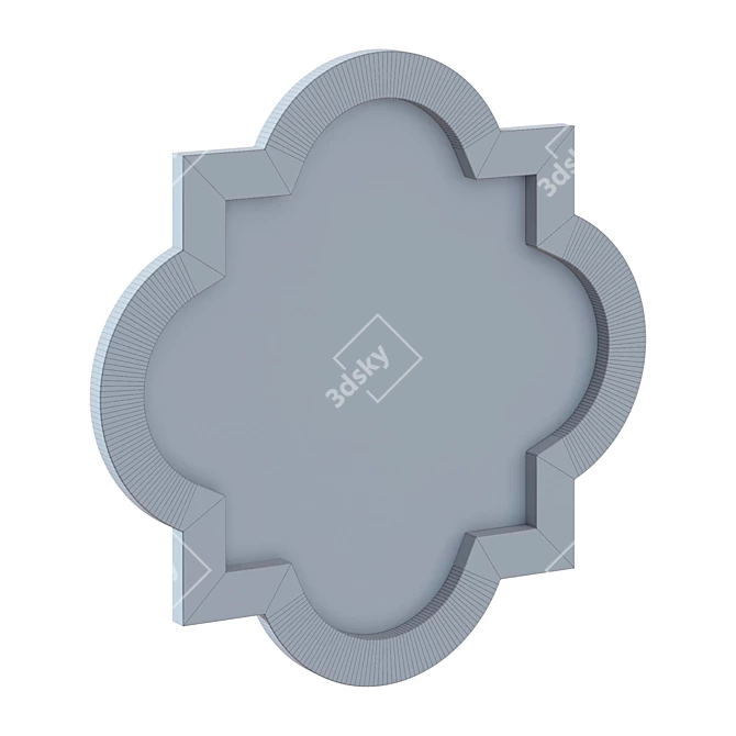 Elegant Bone Inlay Mirror 3D model image 3