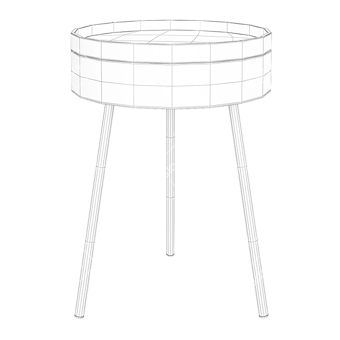 Nordic Style Round Side Table 3D model image 2