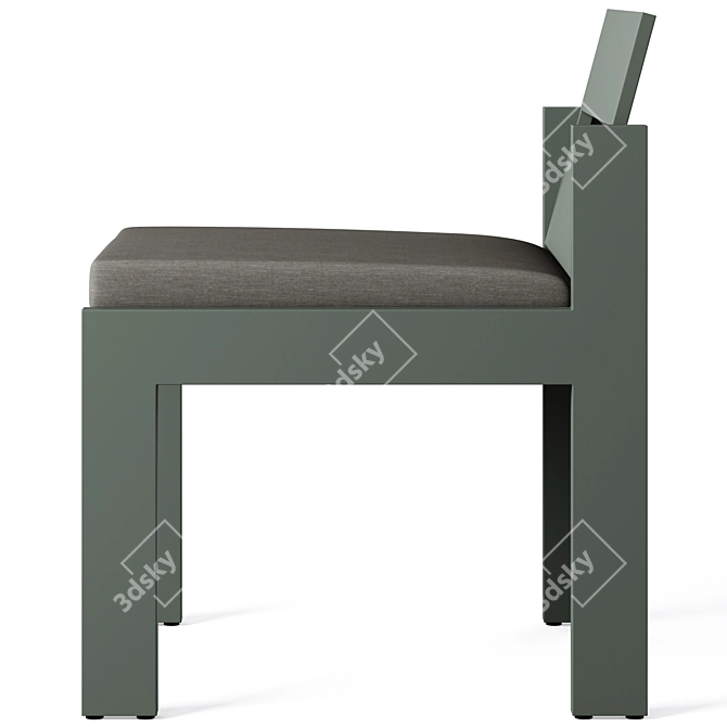 Modern Metal Outdoor Dining Chair 3D model image 3