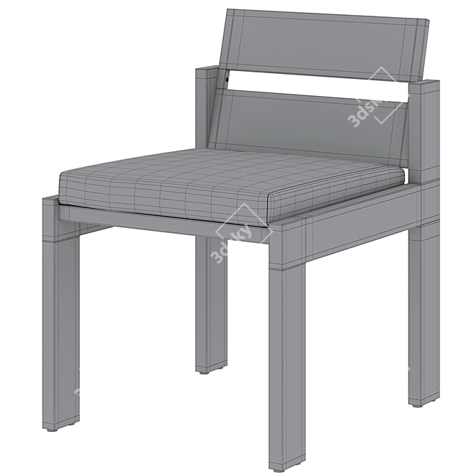 Modern Metal Outdoor Dining Chair 3D model image 5