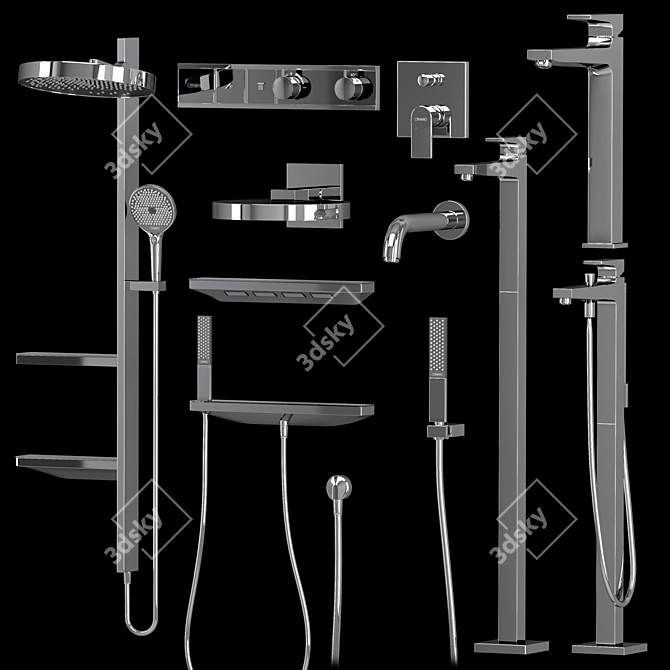 Hansgrohe Rainfinity Metropol Set: Ultimate Shower Experience 3D model image 1