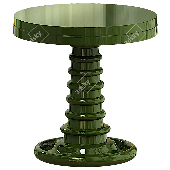 Elegant Bombay Button Painted Table 3D model image 2