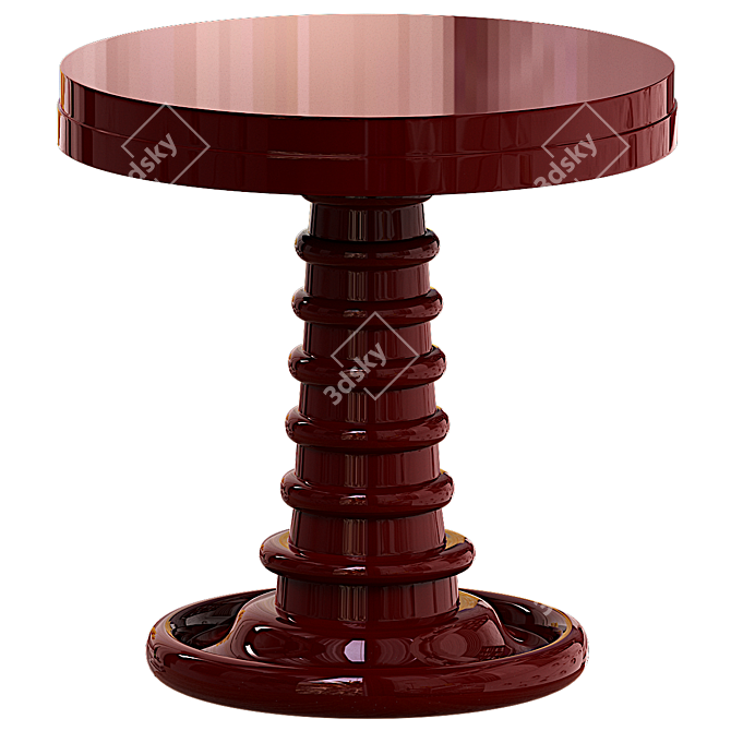 Elegant Bombay Button Painted Table 3D model image 4