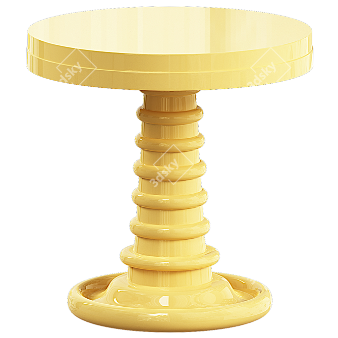 Elegant Bombay Button Painted Table 3D model image 5