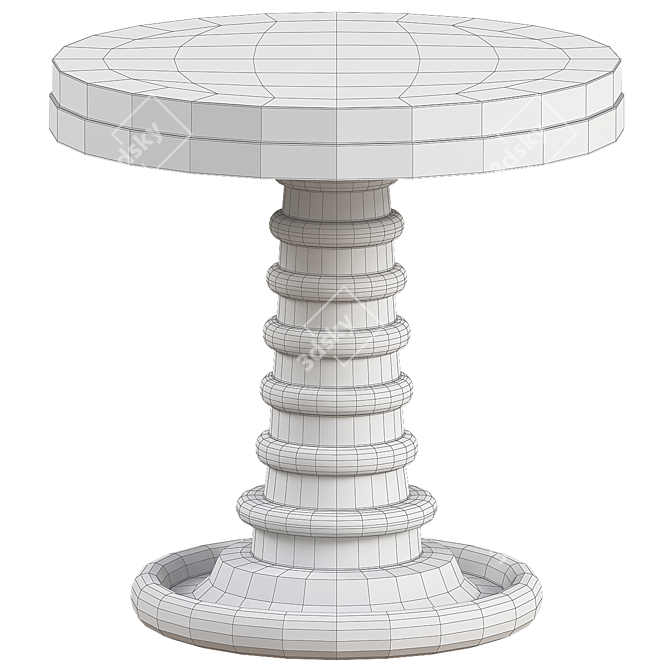 Elegant Bombay Button Painted Table 3D model image 6