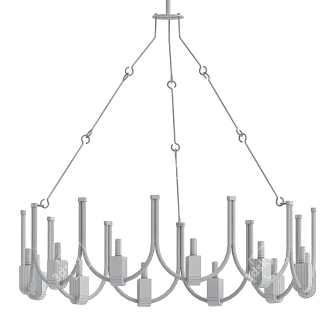 Elegant Arteriors France Chandelier 3D model image 2