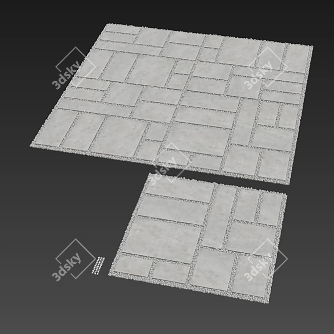 Pebble Paving Tile: Versatile, High-Quality Solution 3D model image 6