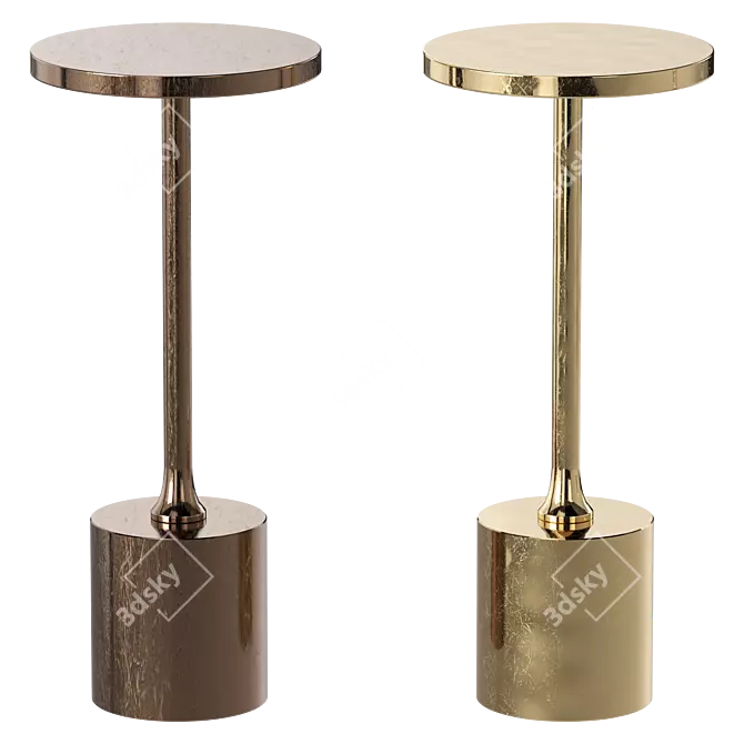 Elegant Gold Drink Table 3D model image 1