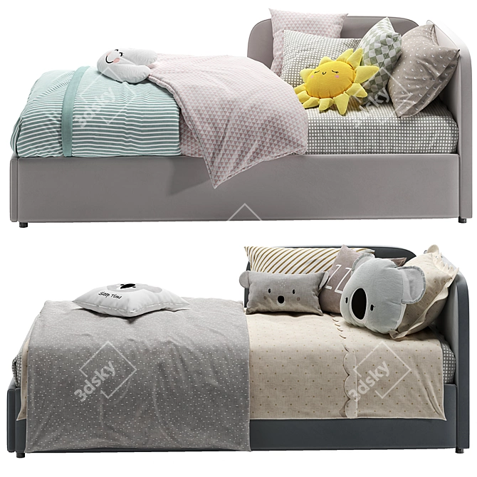 Cozy Corner Bed with Side Back 3D model image 4