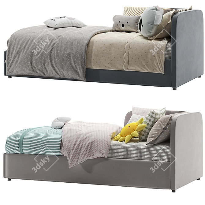 Cozy Corner Bed with Side Back 3D model image 5