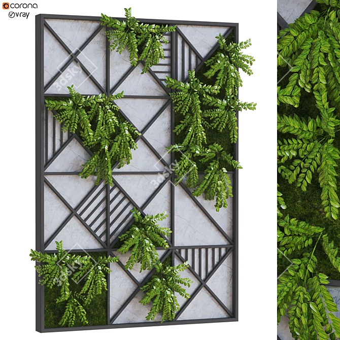 Nature's Oasis Vertical Wall Garden 3D model image 1