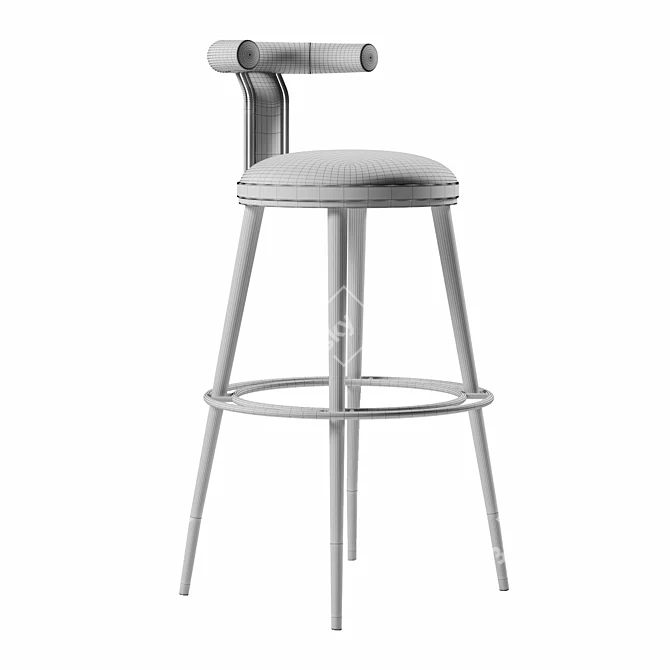 Elegant Corona Bar Chair 3D model image 4