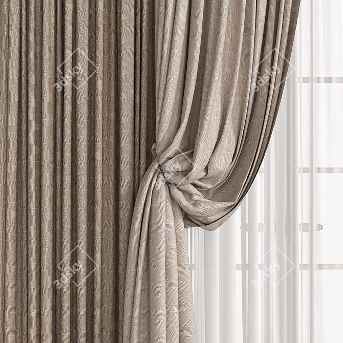 Versatile 3D Curtain Model 3D model image 2