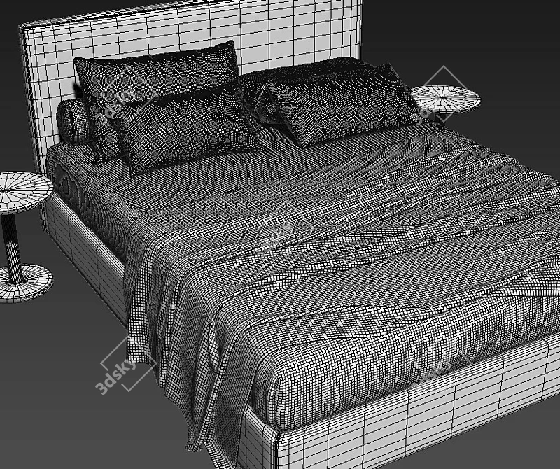 Elegant Lema Camille Bed: 3D Model & Render Files 3D model image 4