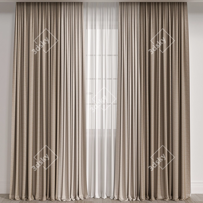 Premium Curtain with V-Ray and Corona Render 3D model image 1