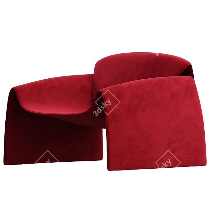 Poliform LECLUB Modern Armchair 3D model image 2