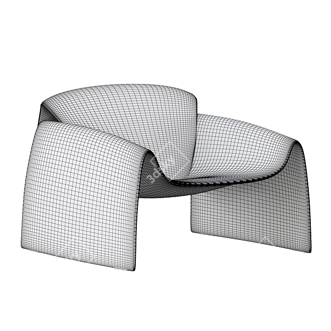 Poliform LECLUB Modern Armchair 3D model image 5
