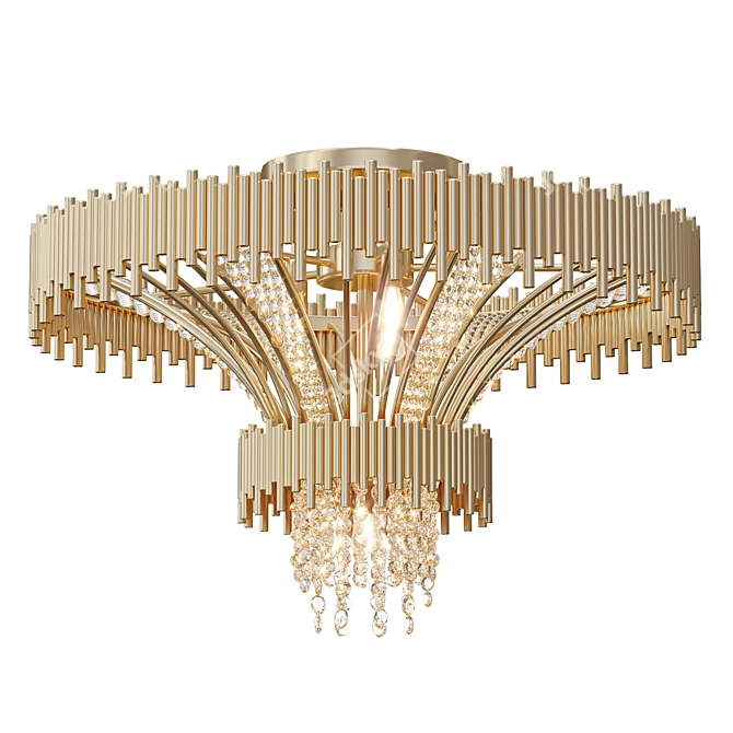 Elegant Swarovski Scala Ceiling Light 3D model image 1