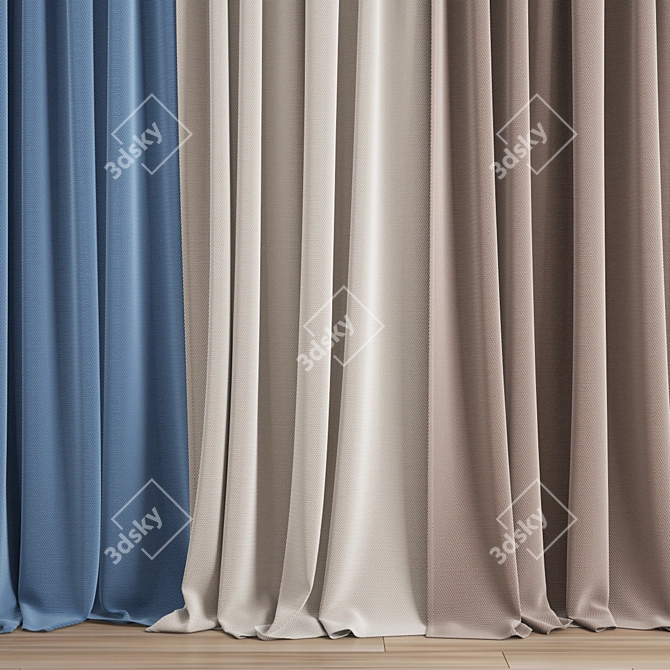 Modern Polygonal Curtain Design 3D model image 2