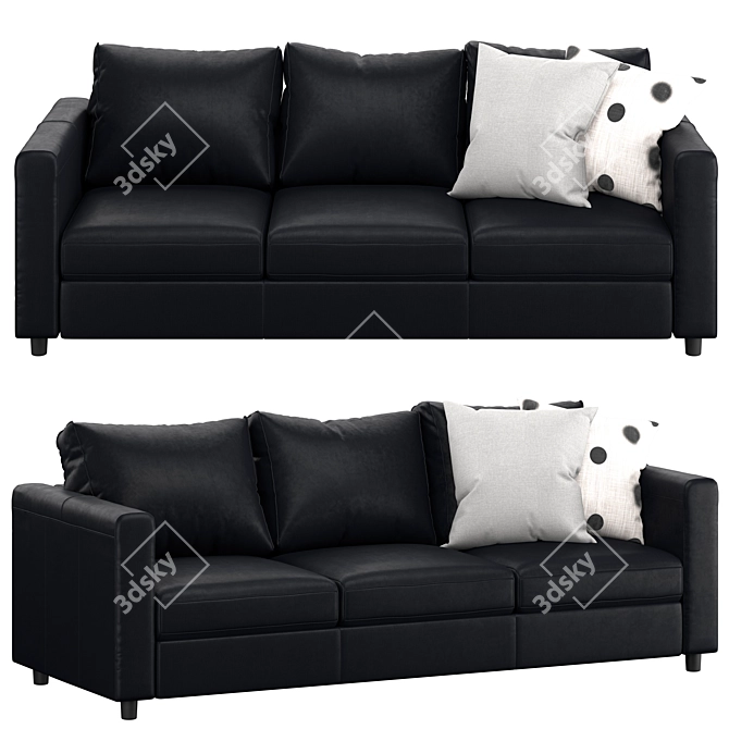 Elegant Black Sofa FINNALA 3D model image 1