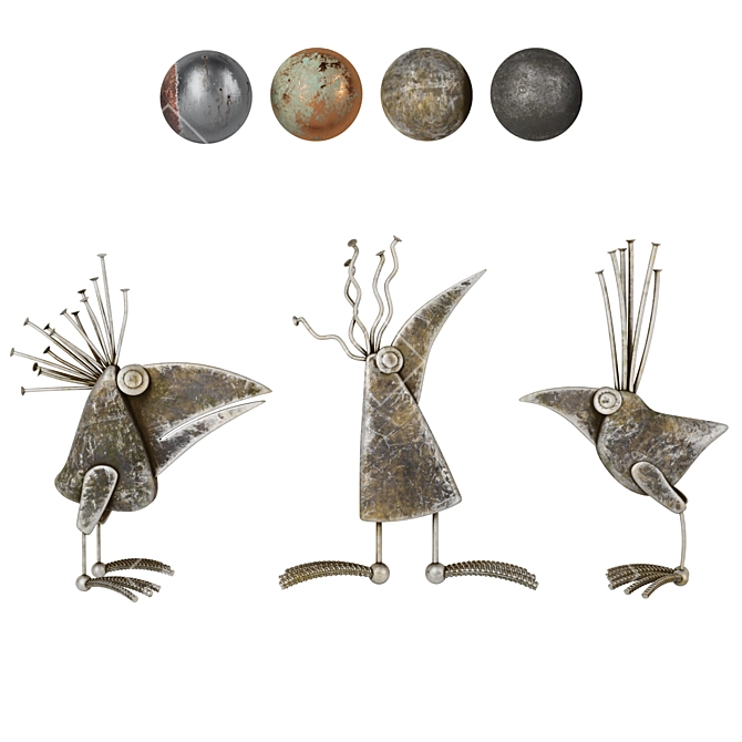 Birds of Art: Sculptures Collection 3D model image 3