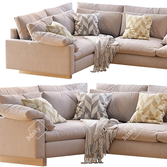 Elegant Harmony Sofa 3D model image 2