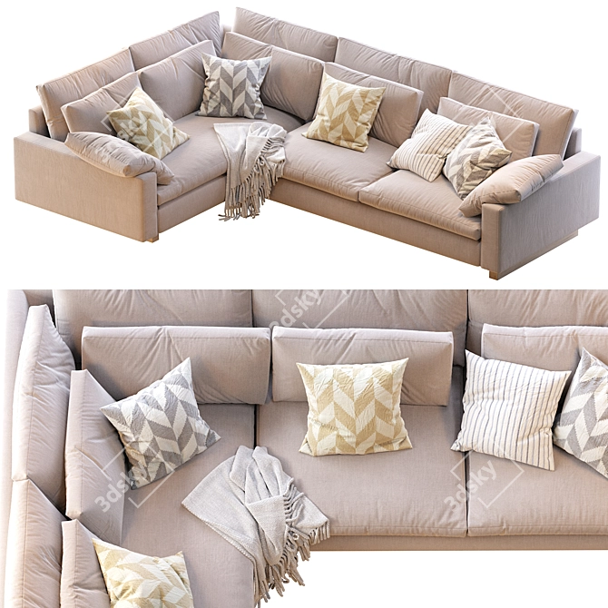 Elegant Harmony Sofa 3D model image 3