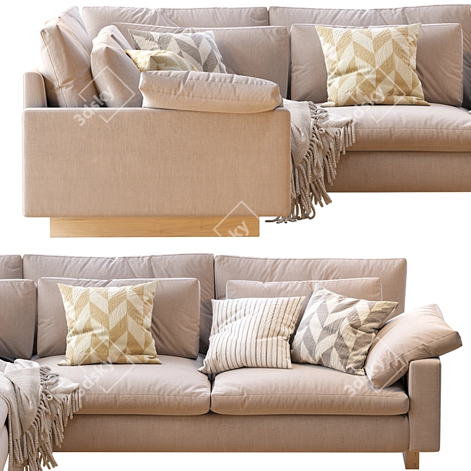 Elegant Harmony Sofa 3D model image 4