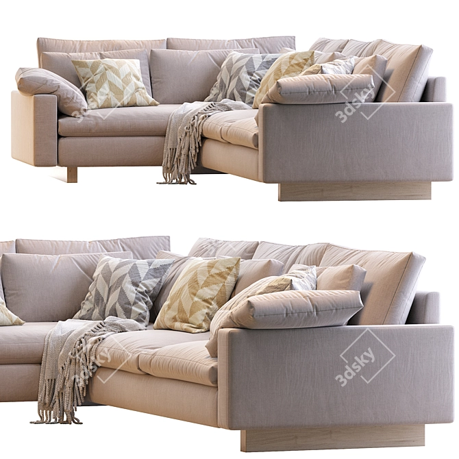 Elegant Harmony Sofa 3D model image 5